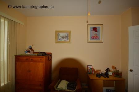 Photo de l'ombre que cause le pare-soleil avec le flash incorpor�